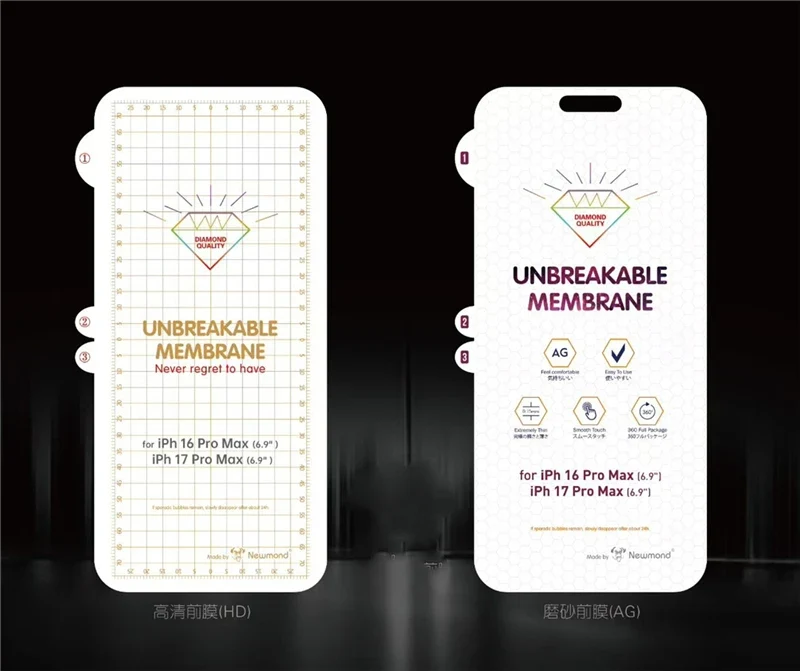 2pcs/set HD Matte Transparent Soft Hydrogel Film Screen Protector for iPhone 17 Air Pro Max Front Back UNBreakable Membrane Film