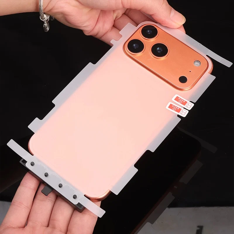 Pet Soft Film Curved Edge Fiber Glass Protective High-Definition Back Film 1 Piece for iPhone 17/17 Air/17 Pro/17 Pro Max, Anti-Scratch Transparent Film, Device Protective Layer + High-Definition Tpu Ultra-Thin Fiber Glass Ba