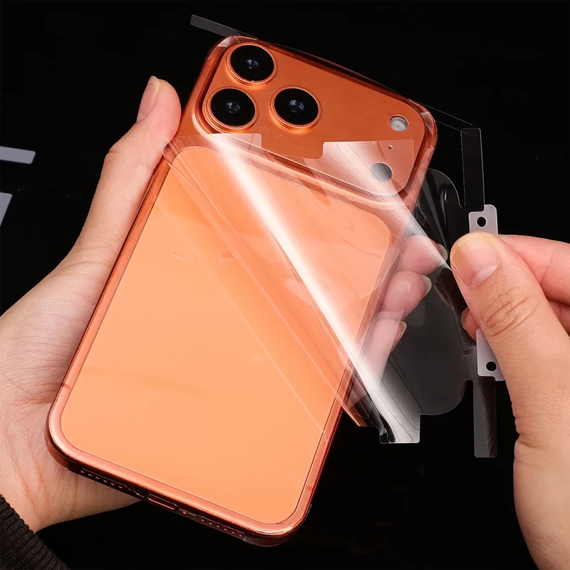 Pet Soft Film Curved Edge Fiber Glass Protective High-Definition Back Film 1 Piece for iPhone 17/17 Air/17 Pro/17 Pro Max, Anti-Scratch Transparent Film, Device Protective Layer + High-Definition Tpu Ultra-Thin Fiber Glass Ba