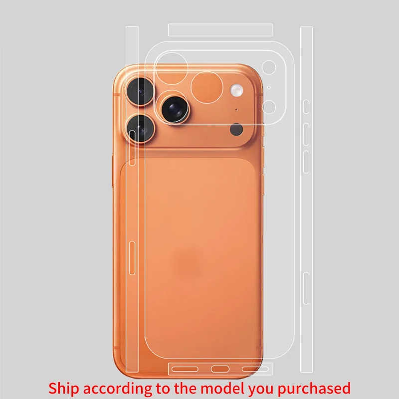 Pet Soft Film Curved Edge Fiber Glass Protective High-Definition Back Film 1 Piece for iPhone 17/17 Air/17 Pro/17 Pro Max, Anti-Scratch Transparent Film, Device Protective Layer + High-Definition Tpu Ultra-Thin Fiber Glass Ba