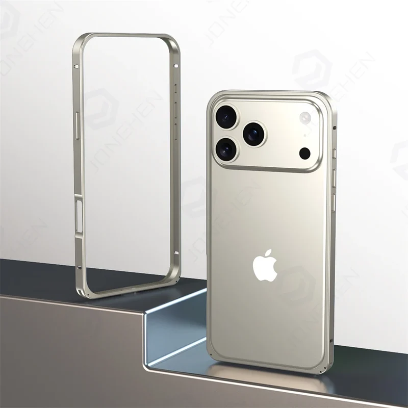 17pro Light Aluminum Metal Bumper Case Orange For iPhone 12 13 14 Plus 15 16 17 Pro Max Ultra Thin Alloy Back Frame Accessories