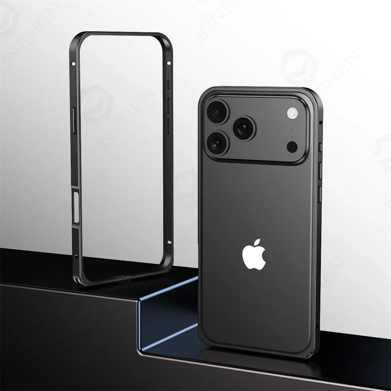 17pro Light Aluminum Metal Bumper Case Orange For iPhone 12 13 14 Plus 15 16 17 Pro Max Ultra Thin Alloy Back Frame Accessories