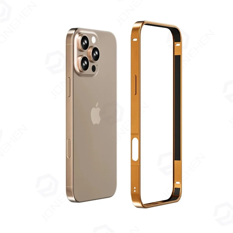 17pro Light Aluminum Metal Bumper Case Orange For iPhone 12 13 14 Plus 15 16 17 Pro Max Ultra Thin Alloy Back Frame Accessories