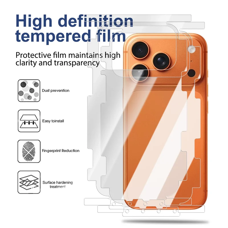 Back+Frame Hydrogel Film For iPhone 17 17Air 17Pro Max Clear Full Protection Border Side Back Protector Soft Films Not Glass