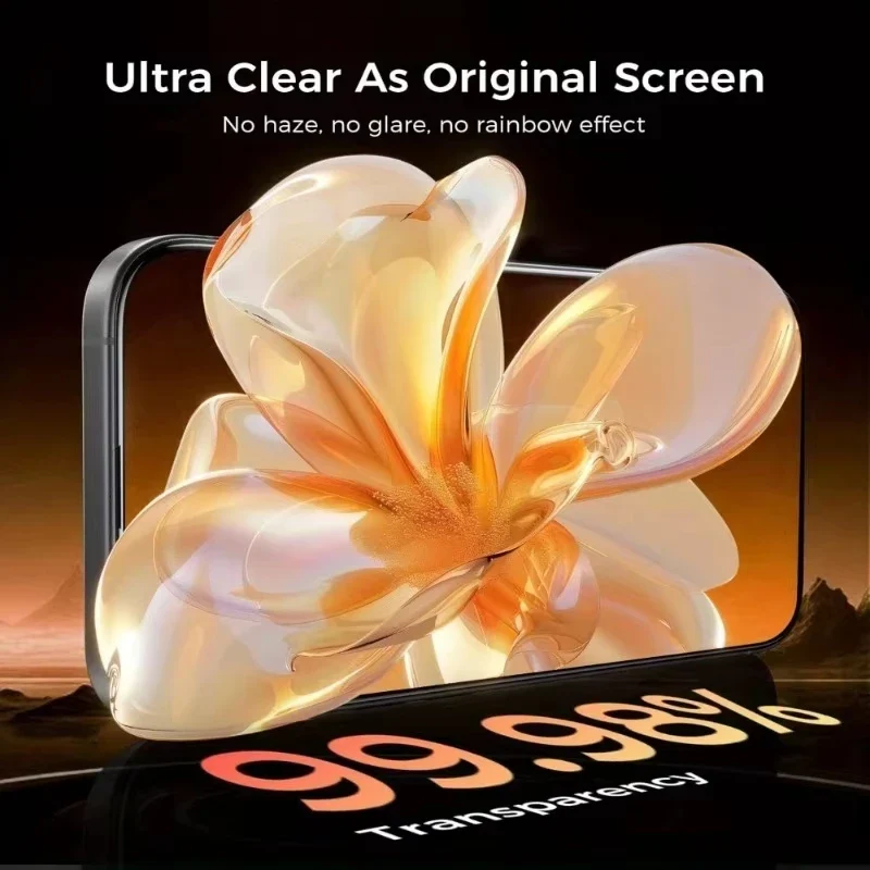 Dust Free Easy Installation HD Screen Protectors For iPhone 17 16 15 14 Plus 13 12 Mini 11 Pro Max XR X XS 17 Air Tempered Glass