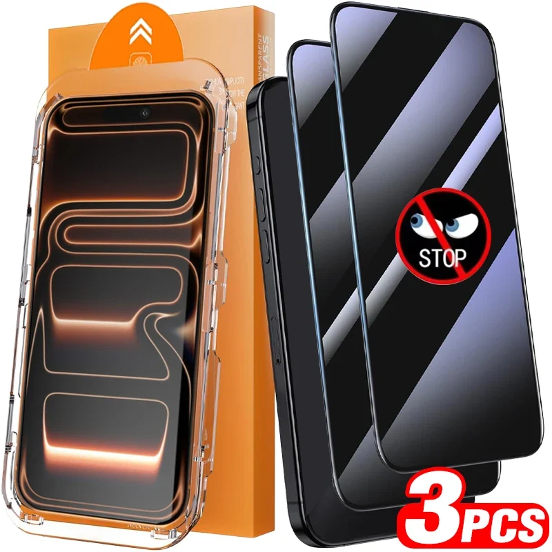 Easy Install Tempered Glass Privacy Screen Protectors for IPhone 17/17 Air/17 Pro/17 ProMax Anti-spy Auto Alignment Kit Film