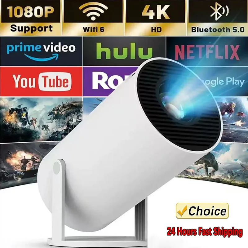New Projector 4K Android 11 HY300 Wifi6 290ANSI Allwinner H713 BT5.0 1080P 1280*720P Cinema Outdoor Portable Projetors