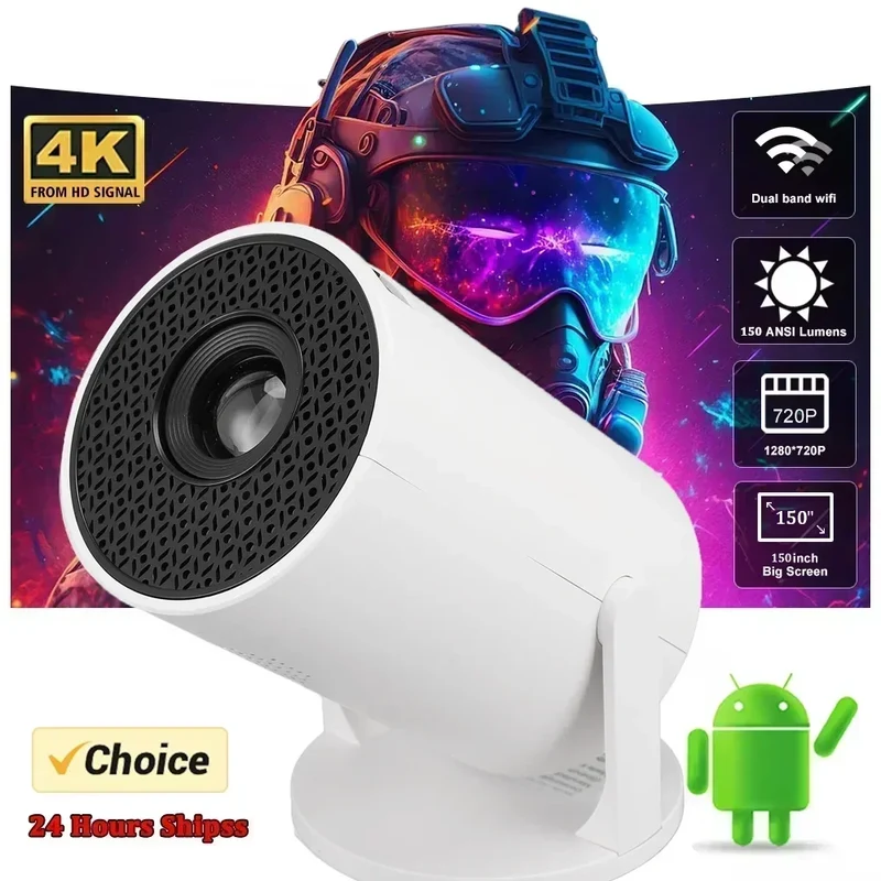 New Projector 4K Android 11 HY300 Wifi6 290ANSI Allwinner H713 BT5.0 1080P 1280*720P Cinema Outdoor Portable Projetors