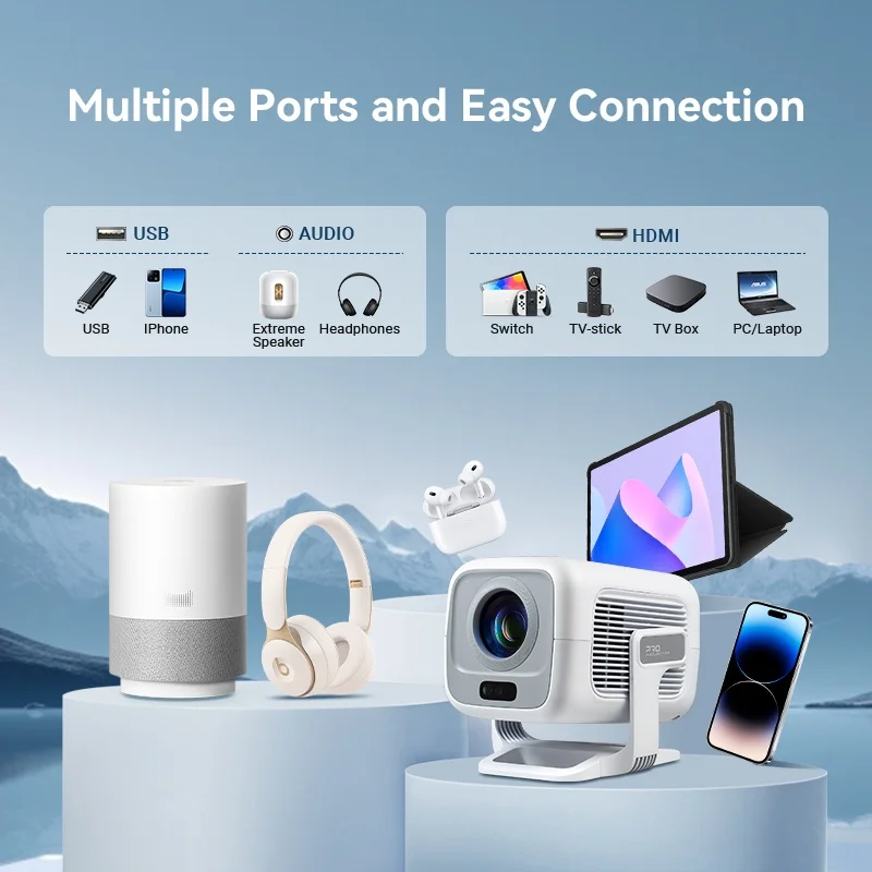 DITONG X3Plus HD projector Native 1080P support 4K WIFI6 BT5.4 Android mini Portable projector led home theater video projector