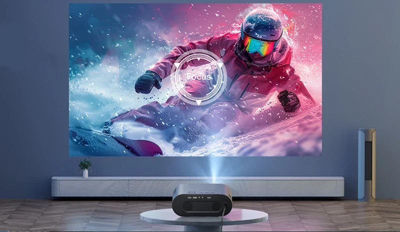 2025 Huaweishi L007 4K 1000ANSI Native 1080P Projector Auto Focus Keystone Correction BT5.2 Android 11 WIFI6 Home Cinema