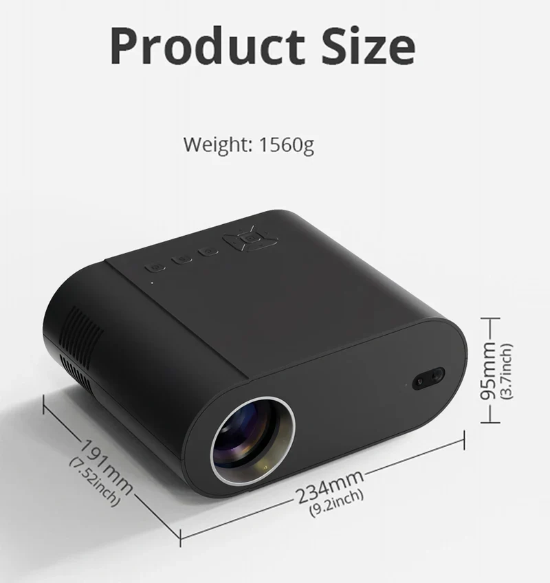 2025 Huaweishi L007 4K 1000ANSI Native 1080P Projector Auto Focus Keystone Correction BT5.2 Android 11 WIFI6 Home Cinema