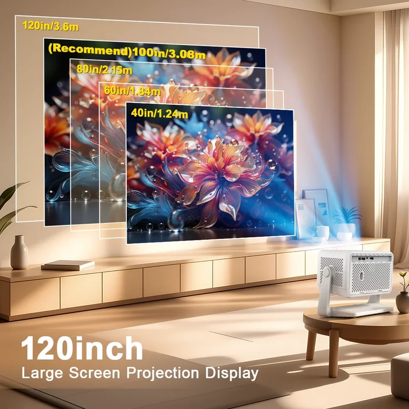 PROGAGA PG370 MAX Projector HD 1080P 4K Android Projector 700ANSI Video Projector Home Theater Portable Projector for Smartphone