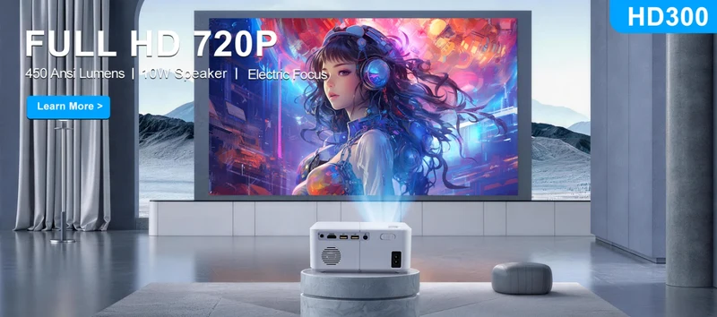 PROGAGA PG370 MAX Projector HD 1080P 4K Android Projector 700ANSI Video Projector Home Theater Portable Projector for Smartphone