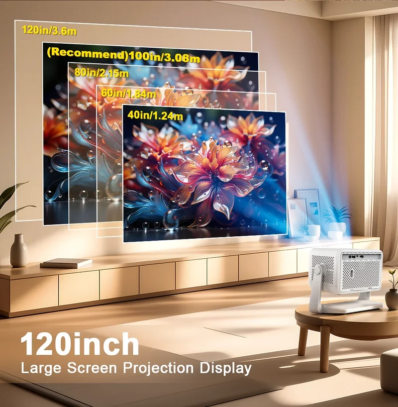 PROGAGA PG370 MAX Projector HD 1080P 4K Android Projector 700ANSI Video Projector Home Theater Portable Projector for Smartphone