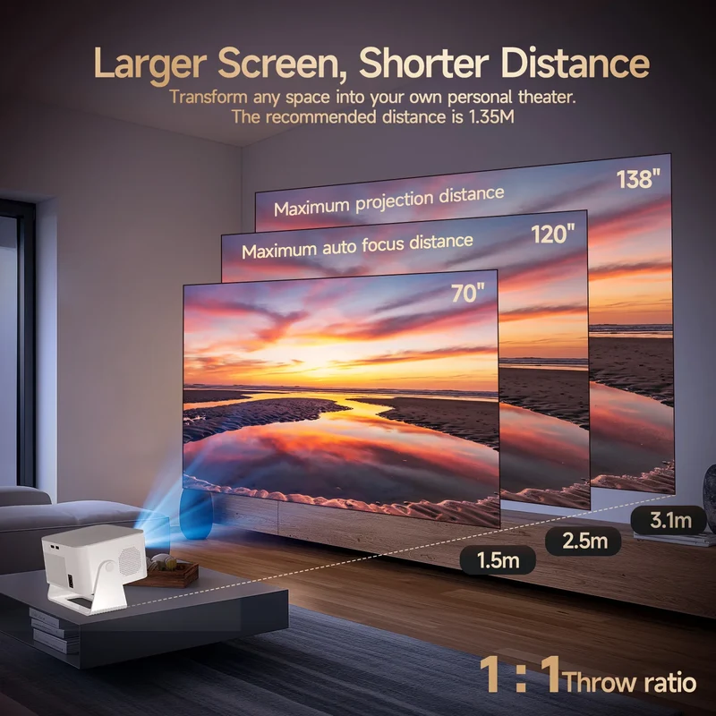 Magcubic Android 14 900ANSI Projector Auto Focus Native 1080P Support 8K With Wifi6 BT5.4 2+16G Portable Movie Outdoor HY350Max