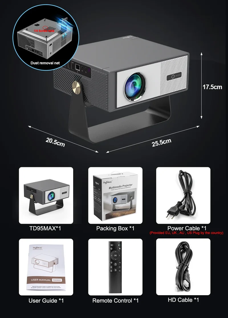 ThundeaL TD95 Max Full HD 4K 2G 32G Wifi Android Smart Beam Projector Home Theater Cinema TD95MAX 3D Image Portable Projector