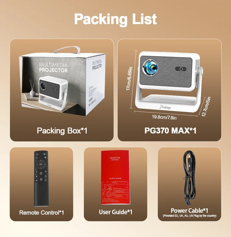 PG370 MAX Full HD 1080p 4K Beam Projector 3D image Wifi Smart TV Home Theater Cinema In A Box PG370MAX Mnini Portable Projector