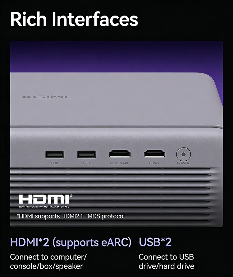 XGIMI RS 20 Tri-color Laser 4K DLP Projector Ultra HD 3200 ISO Lumens Zoom Harman Kardon Beam Sound Home Projector