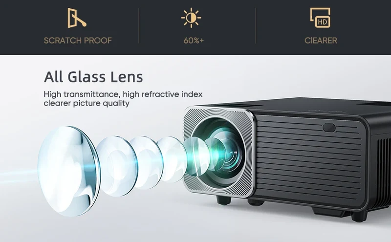 TOPTRO TR22 Projector 4K Supported Native 1080P 480 ANSI 5G WiFi Bluetooth Projector 4D/4P Keystone Correction Home Cinema