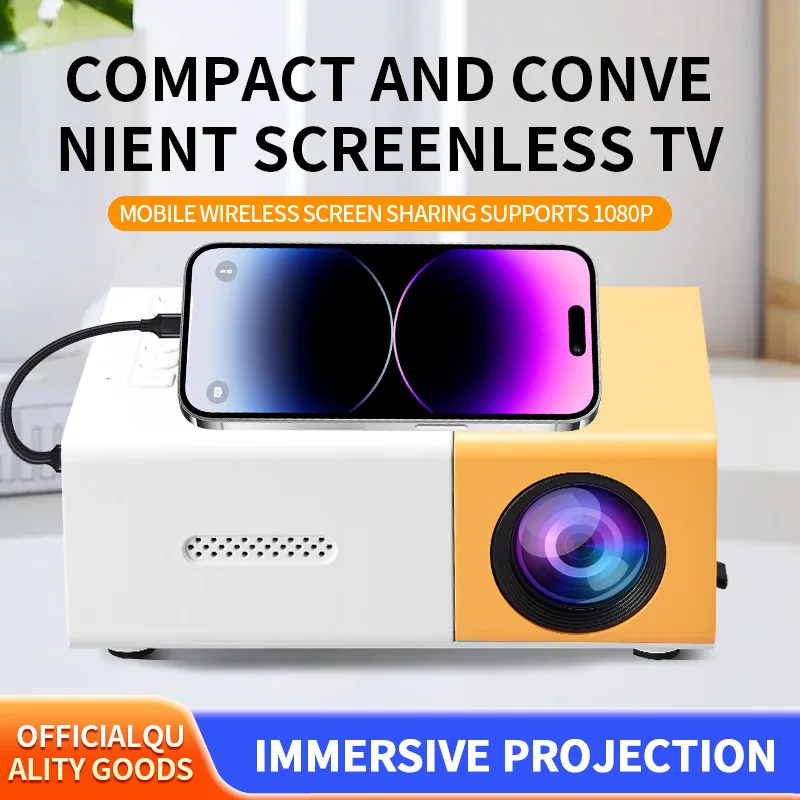 Compact Mini Projector, 320*240 Native Supporting 1080P USB Connectivity, Remote Included | Works with Smartphones, Tablets