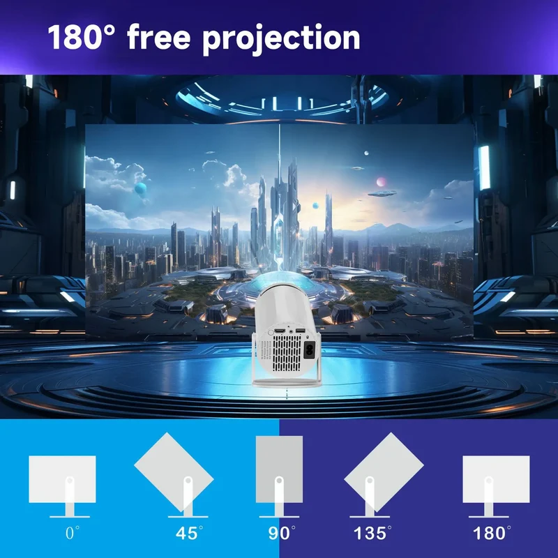 Salange X8Mini Native 720P Android 4K Projector with Lifetime Free TV Channels WiFi6 BT5 Video Projector Coolita OS Home Cinema
