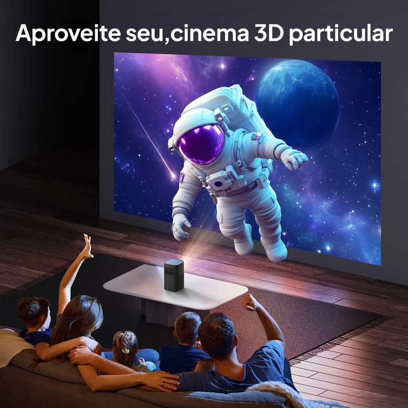 VEVSHAO V30 1080P Portable LED DLP Projector with Built-in Battery Smart Wifi Android System 3D Ready for Home and Outdoor Use