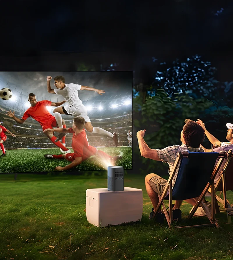 VEVSHAO V30 1080P Portable LED DLP Projector with Built-in Battery Smart Wifi Android System 3D Ready for Home and Outdoor Use