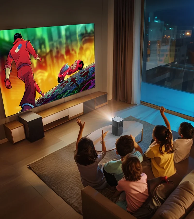 VEVSHAO V30 1080P Portable LED DLP Projector with Built-in Battery Smart Wifi Android System 3D Ready for Home and Outdoor Use