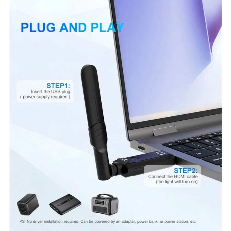 400M 1080P 5G Wireless HDMI Audio and Video Transmitter Receiver Extender for Camera Laptop PC PS3/PS4 To TV Monitor Projector