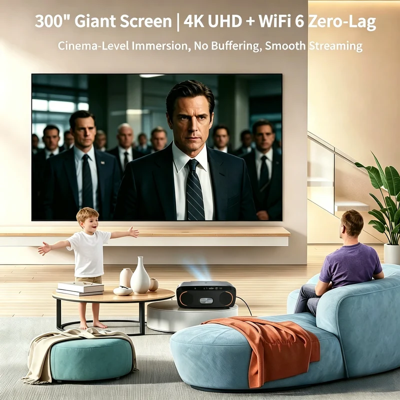 4200 ANSI 4K UHD Projector Smart Android 14 Google TV Video Beamer 2.4G+5G WiFi6 TOF Auto Focus Dual Speaker Home Theater 2026