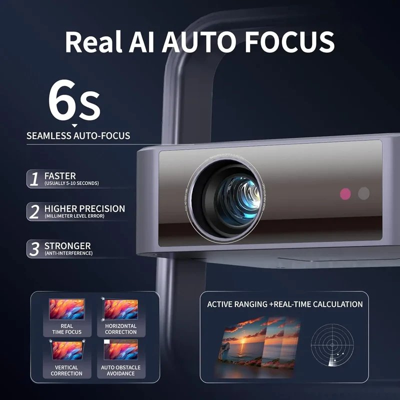 Fintex C9 Ultra Projector 4k Full HD 1080P HDR10 Proyector 700 ANSI Android TV9.0 ASA3.0 Auto Focus Portable Projectors