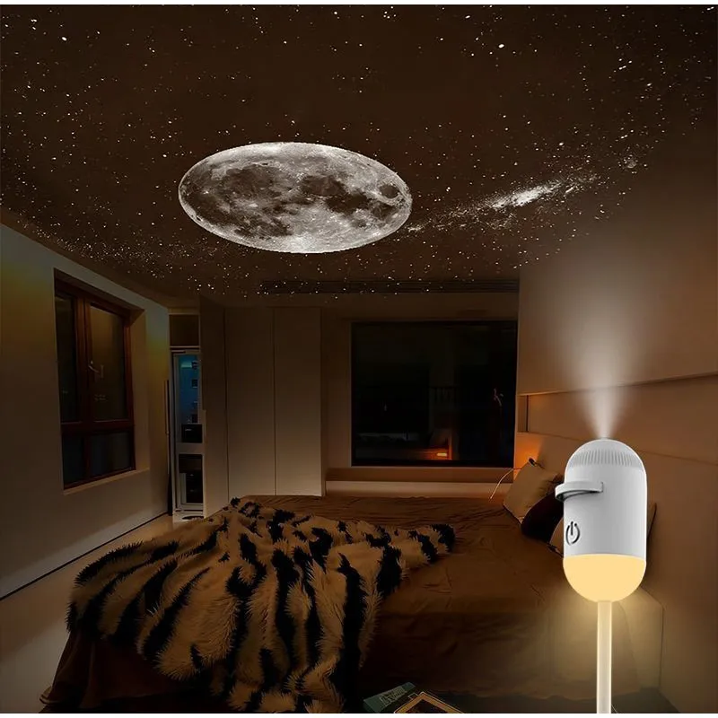 Mini Star Projector Night Light Starlight Atmosphere Lamp with Eye Protection for Bedroom Ceiling USB Rechargeable Aurora Light