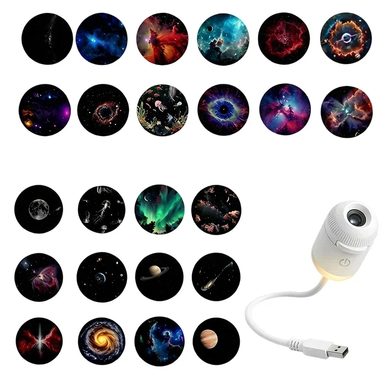 Mini Star Projector Night Light Starlight Atmosphere Lamp with Eye Protection for Bedroom Ceiling USB Rechargeable Aurora Light