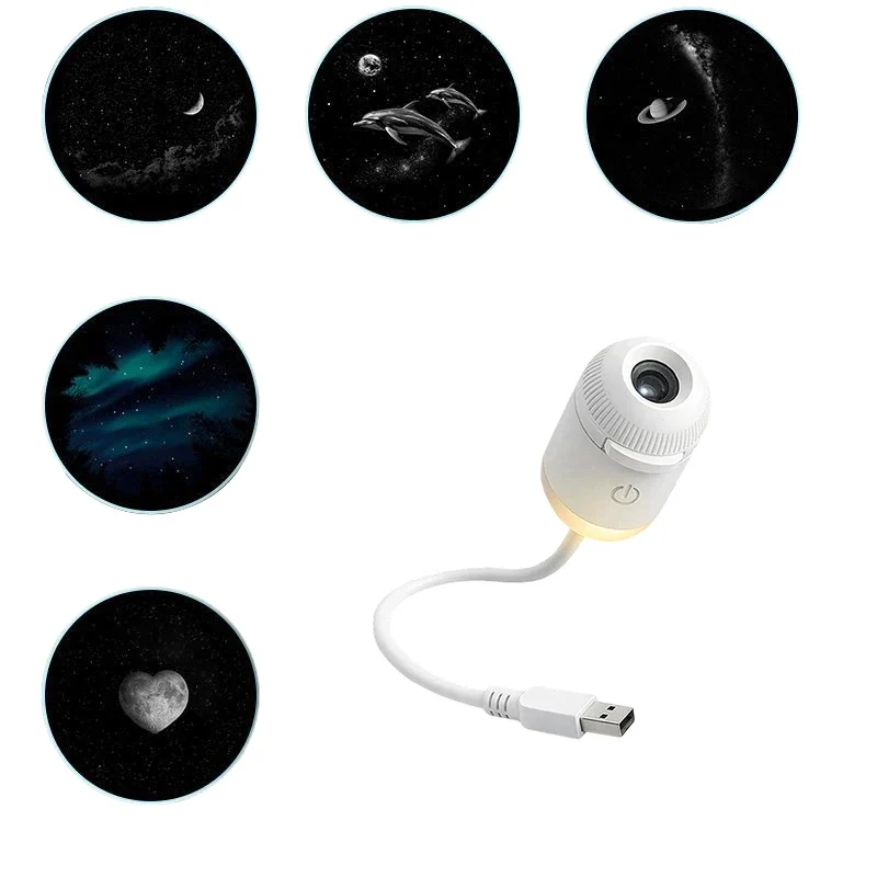 Mini Star Projector Night Light Starlight Atmosphere Lamp with Eye Protection for Bedroom Ceiling USB Rechargeable Aurora Light