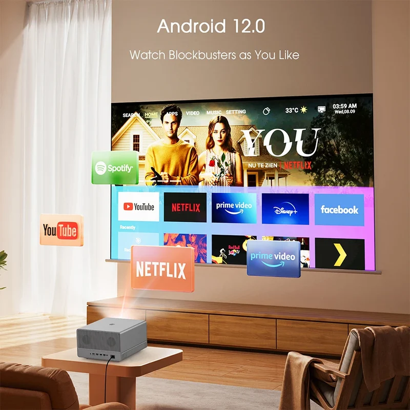 Touyinger 2800ANSI RD910 Ultra 8K 4K Full HD Projector 3G 64G Home Theater WiFi Android TV Cinema RD910 Ultra Beam Projector