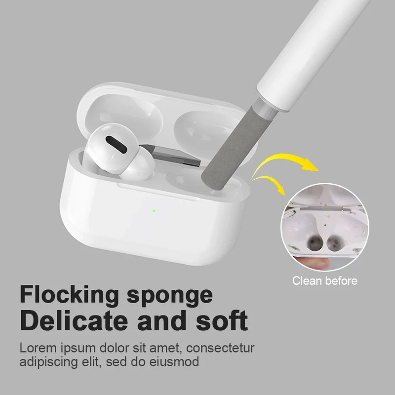 3 In 1 Bluetooth Earphones Cleaning Tool Earbuds Case Cleaner Kit Cleaning Brush Pen For Airpods Pro 3 2 1 Headphones Clean Set