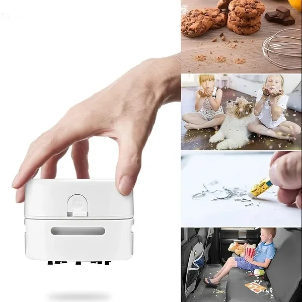 Handheld Mini Desktop Vacuum Desktop Cleaner Cleaning Energy Saving 360 Degree Rotation For Keyboard Home Office School