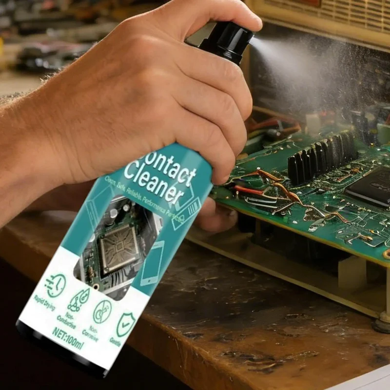 Contact Cleaner No Damaging Cleaning Liquid 100ml Electronic Circuit Board Cleaner For PCB Motherboard Connectors Laptop Phone