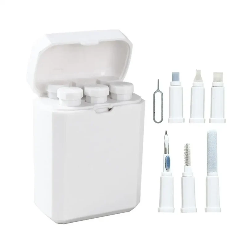 7-in-1 Multifunctional Earphone Cleaning Kit, Portable Phone Charging Port Speaker Cleaner Tool Set Brush Pen & Storage Case
