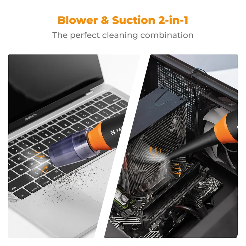 K&F CONCEPT Electric Air Duster Cordless Compressed Air Blower Suction for Computer,PC,Laptop Keyboard,Car,Camera Dust Cleaner
