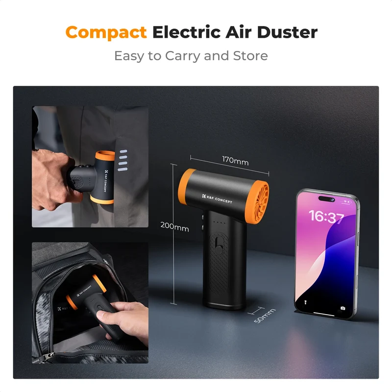K&F CONCEPT Electric Air Duster Cordless Compressed Air Blower Suction for Computer,PC,Laptop Keyboard,Car,Camera Dust Cleaner