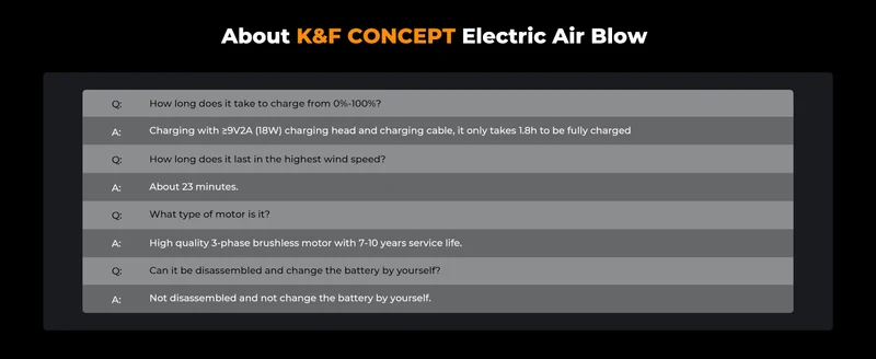 K&F CONCEPT Electric Air Duster Cordless Compressed Air Blower Suction for Computer,PC,Laptop Keyboard,Car,Camera Dust Cleaner