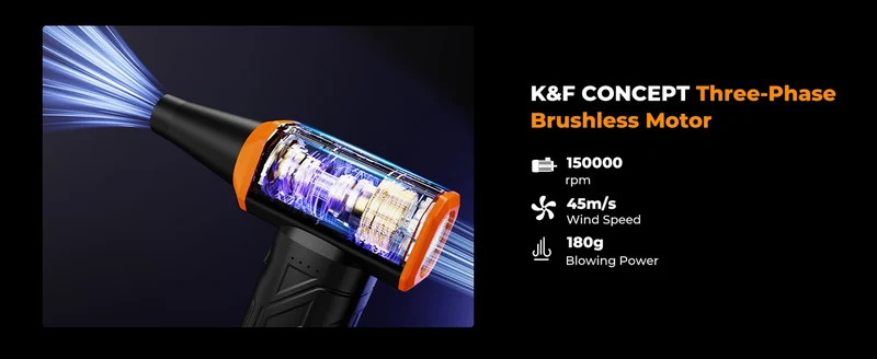 K&F CONCEPT Electric Air Duster Cordless Compressed Air Blower Suction for Computer,PC,Laptop Keyboard,Car,Camera Dust Cleaner