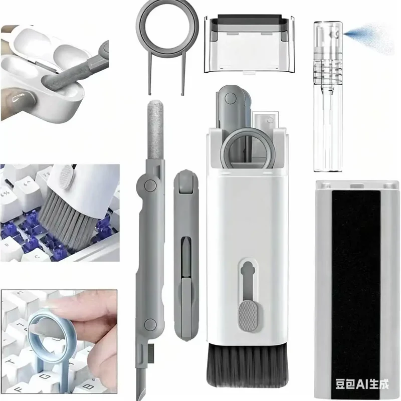7-in-1 Wireless Earphone Cleaning Pen, Earbud Cleaning Pen, Keyboard Cleaning Brush, Laptop Screen, Keyboard, and Earphone Cleaning Kit, Multifunctional Cleaning Tool, Cleaning Set
