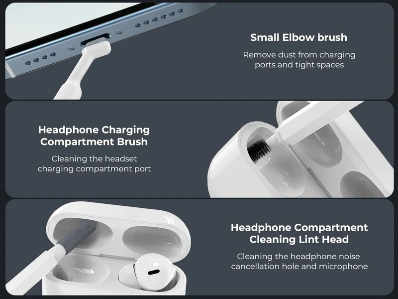 K&F Concept 20in1 iPhone AirPods Multifunction Cleaning Kits Brush Cleaning for Labtop Mobile Screen Keyboard Camera Lens