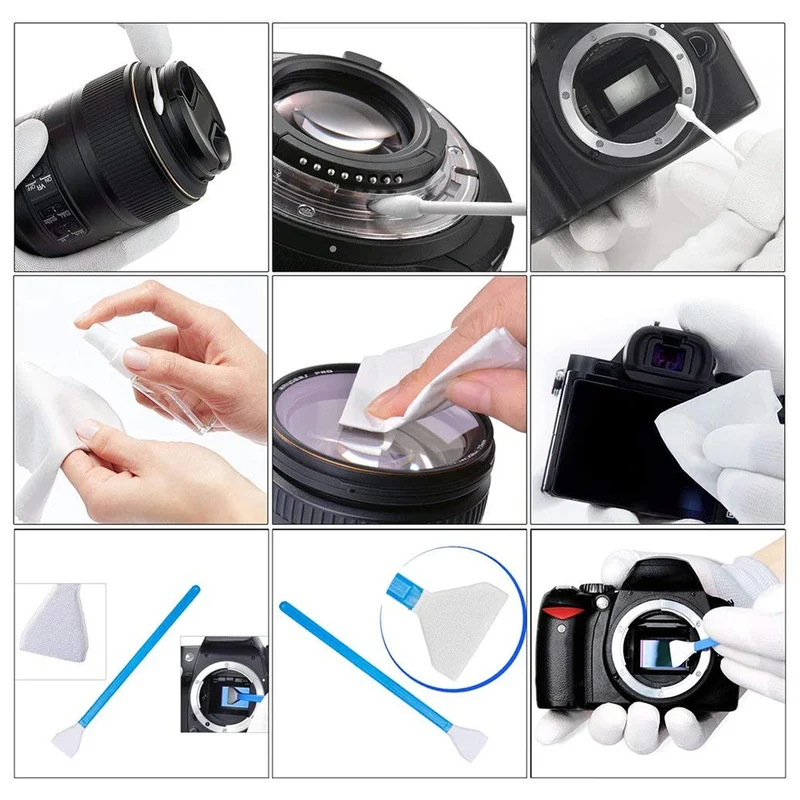 47pcs Camera Cleaner Kit DSLR Lens Digital Camera Sensor Cleaning for Mobile PC