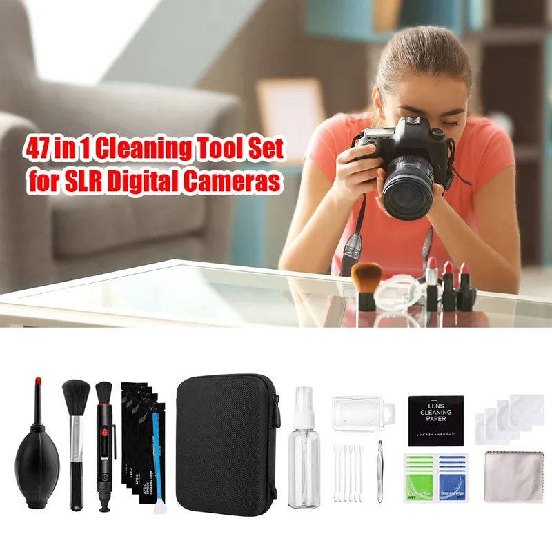 47pcs Camera Cleaner Kit DSLR Lens Digital Camera Sensor Cleaning for Mobile PC