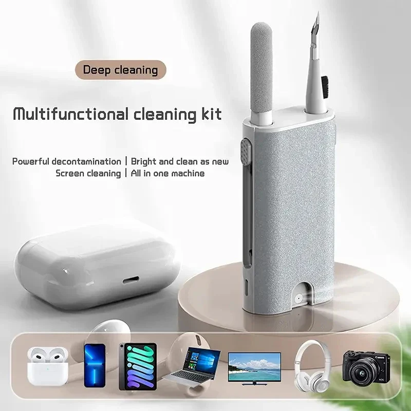 1/2/3set 5 In 1 Earphone Cleaner Brush Kit Camera Phone Tablet Laptop TV Screen Cleaning Tools Headset Cleaning Pen For Airpod