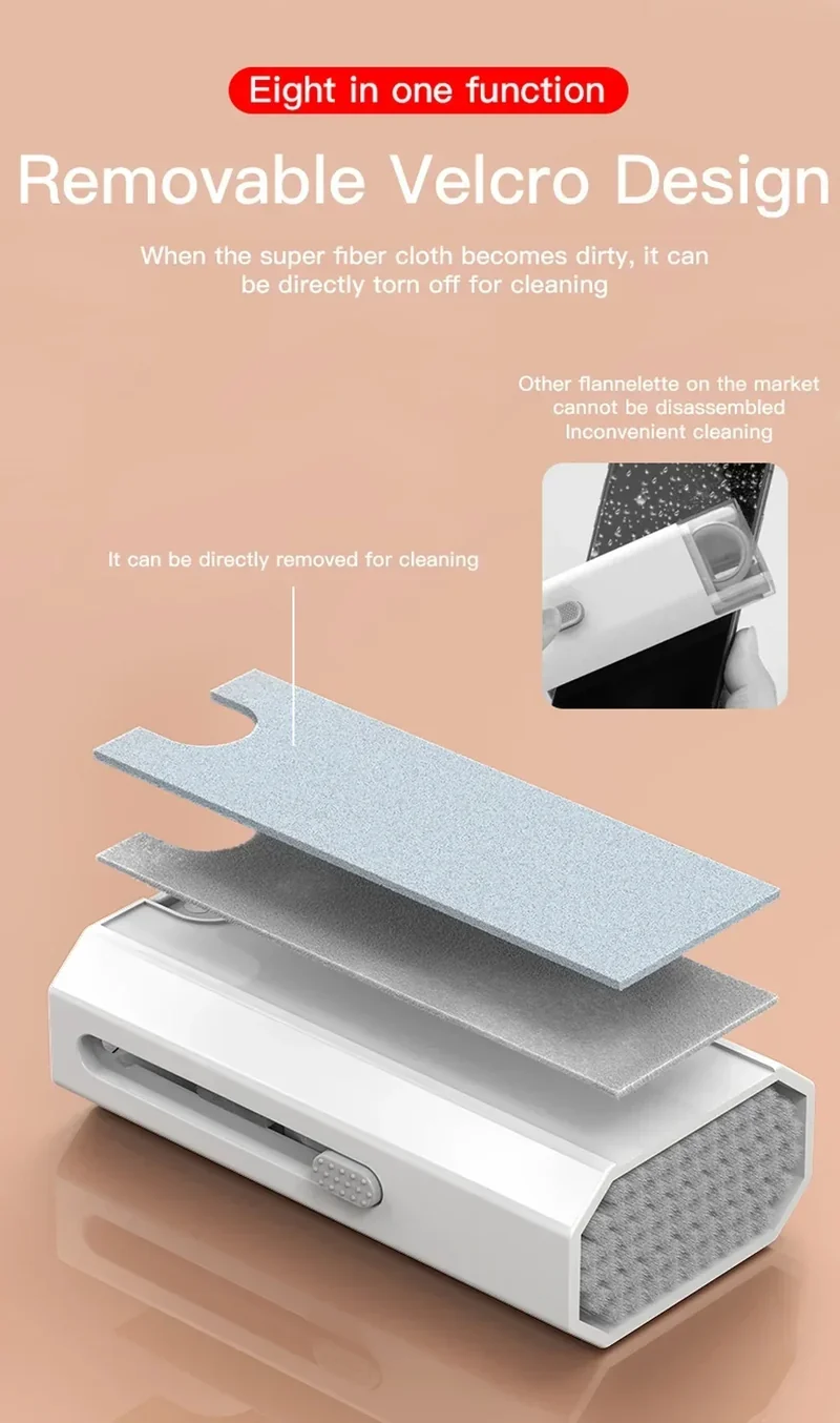 Keyboard Cleaning Kit 8 In 1 Laptop PC Cleaner With Keycap Puller Multifunctional Keyboard Brush Cleaning Set For Camera