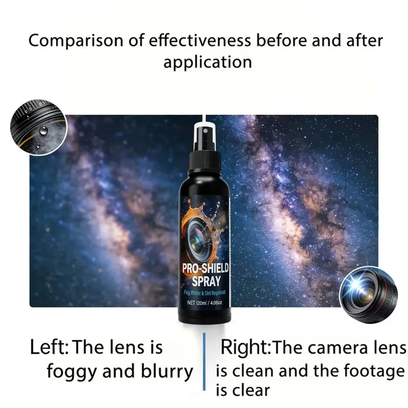 Lens Cleaning 120ml Camera Liquid Solution Eyeglass Cleaning Spray For Swim Goggles Mirrors Workplace Sports Daily Commuting